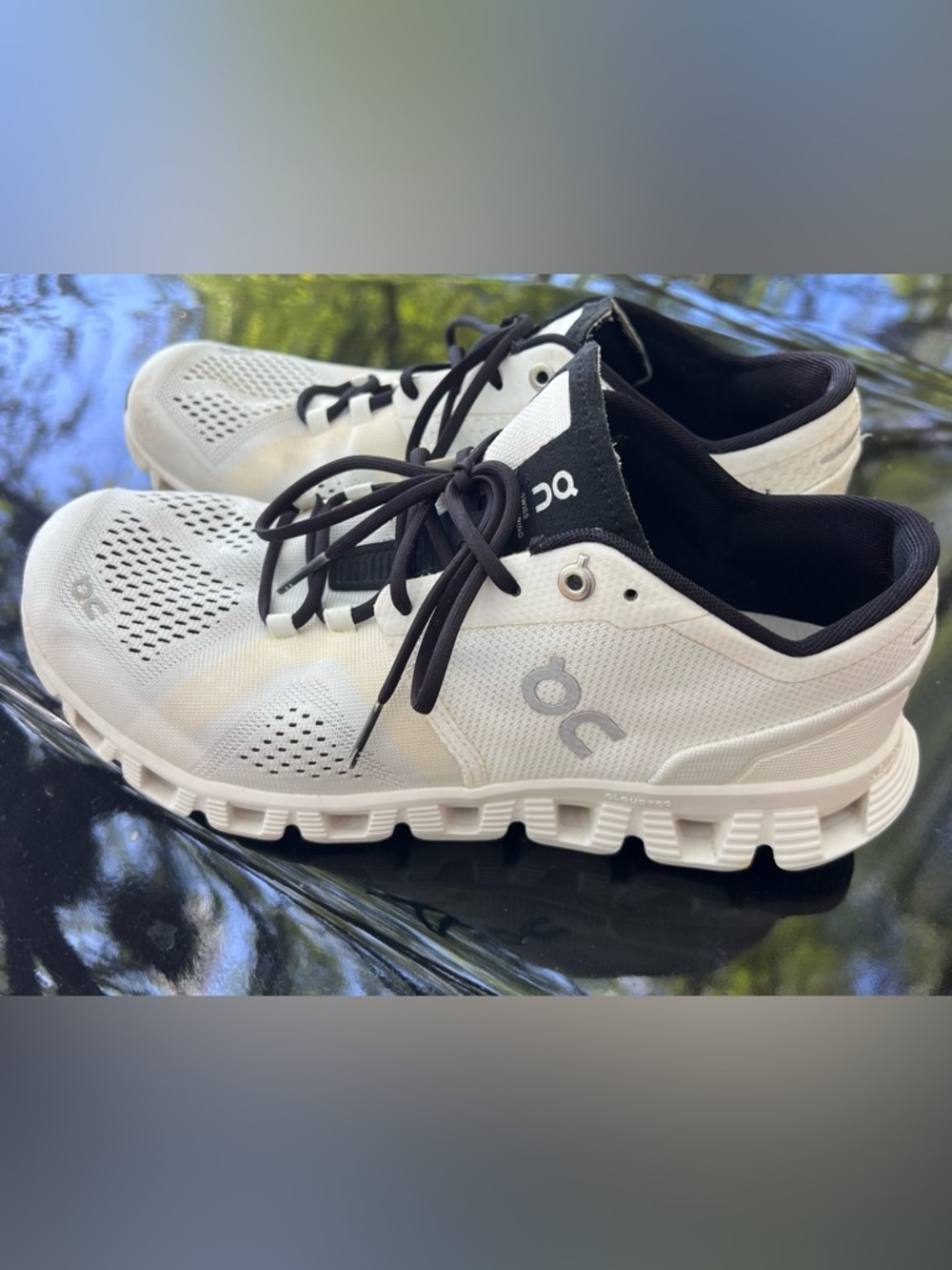 Women’s On Running Cloud Helion Shoes  in White and Black (9)